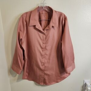 Coldwater Creek Office Women's Long Sleeve No Iron Stain Shirt Size 16